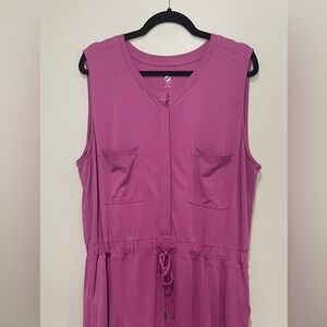 Lou & Grey Purple Casual Midi Dress, Size: XL
